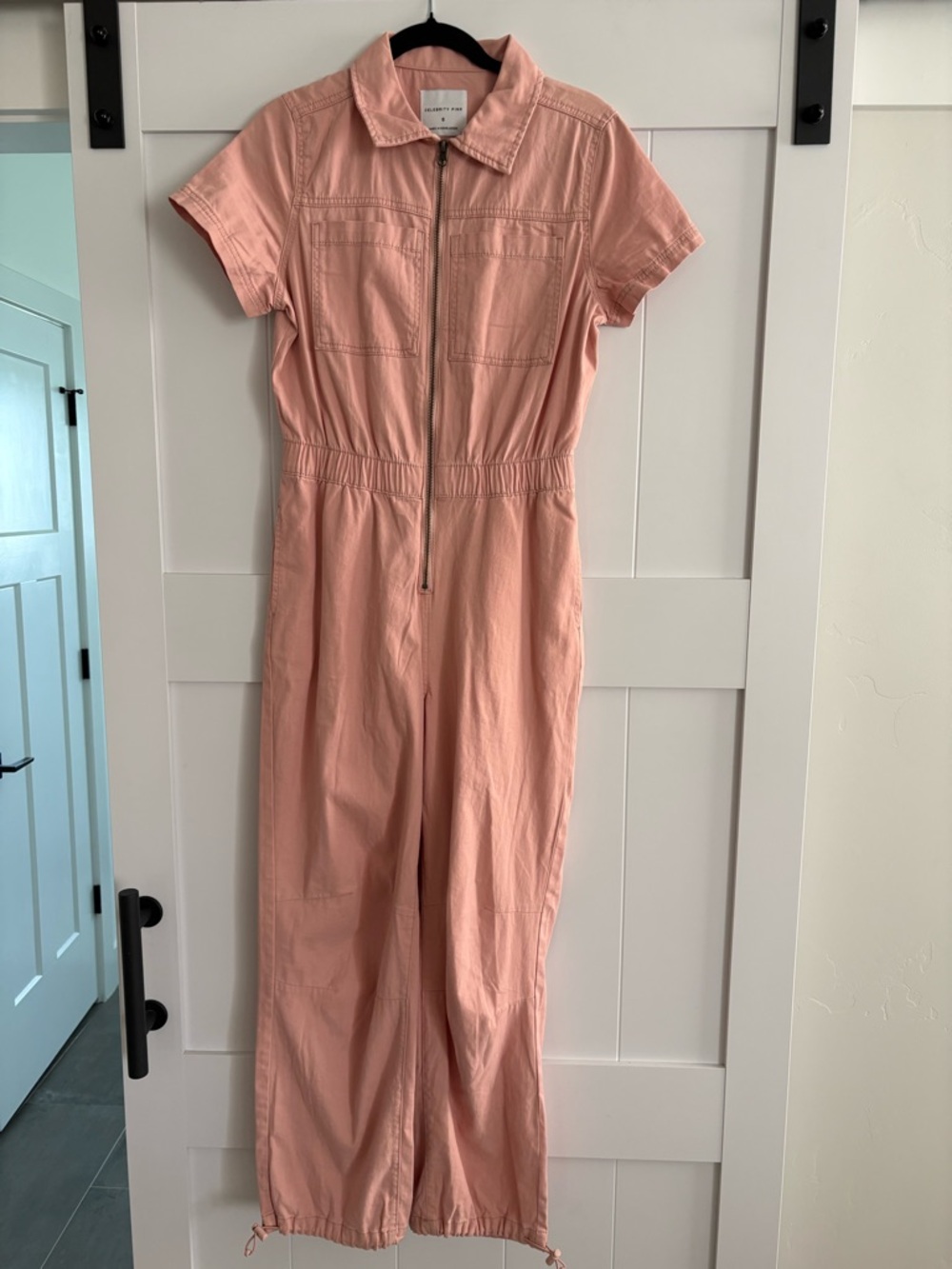 Celebrity Pink Peach Short-Sleeve Utility Jumpsuit